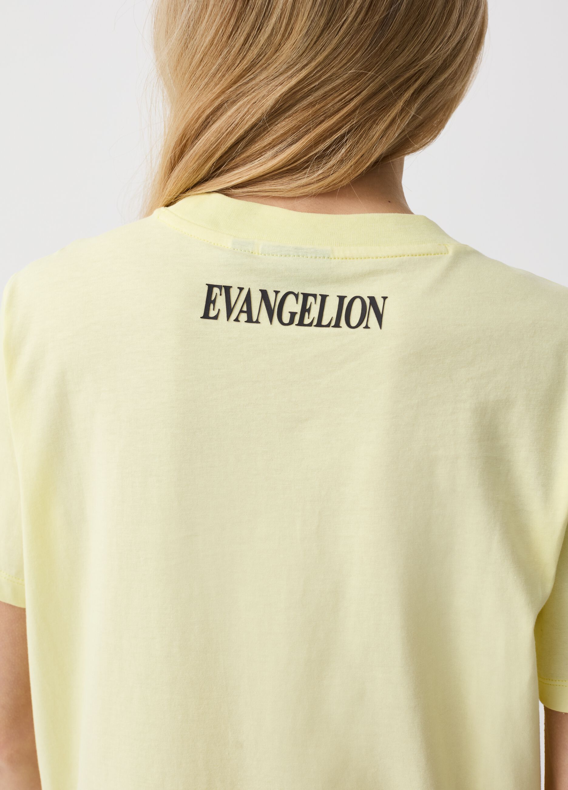 T-shirt con stampa personaggi Evangelion