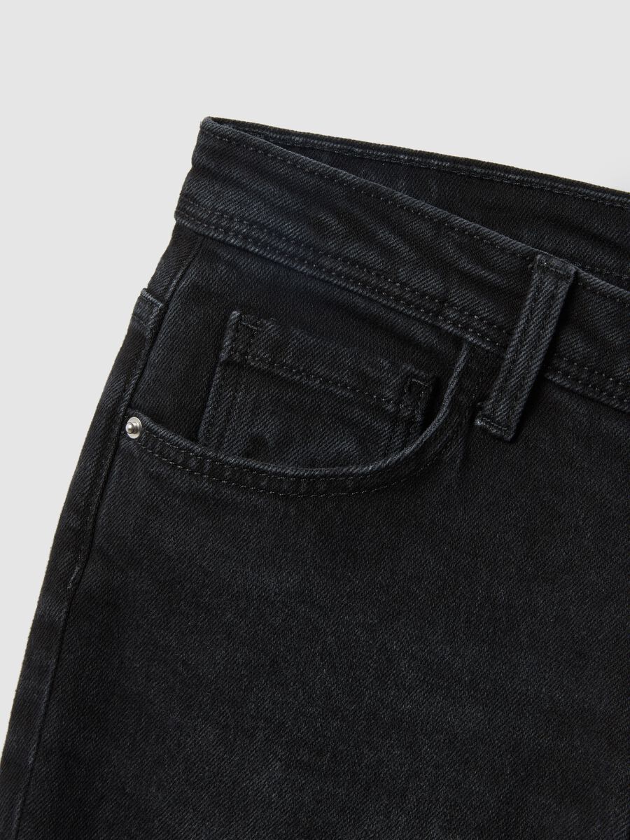 Black stretch cotton bootcut jeans_5