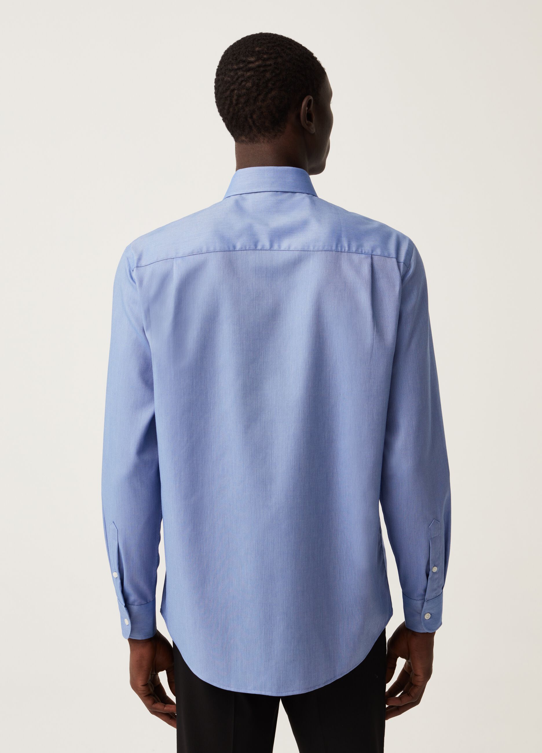 Regular-fit no-iron shirt in cotton pique