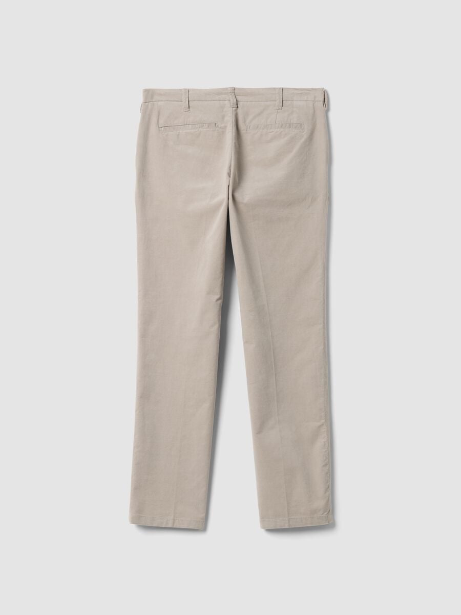 Grey ribbed regular-fit stretch-cotton chino trousers_2