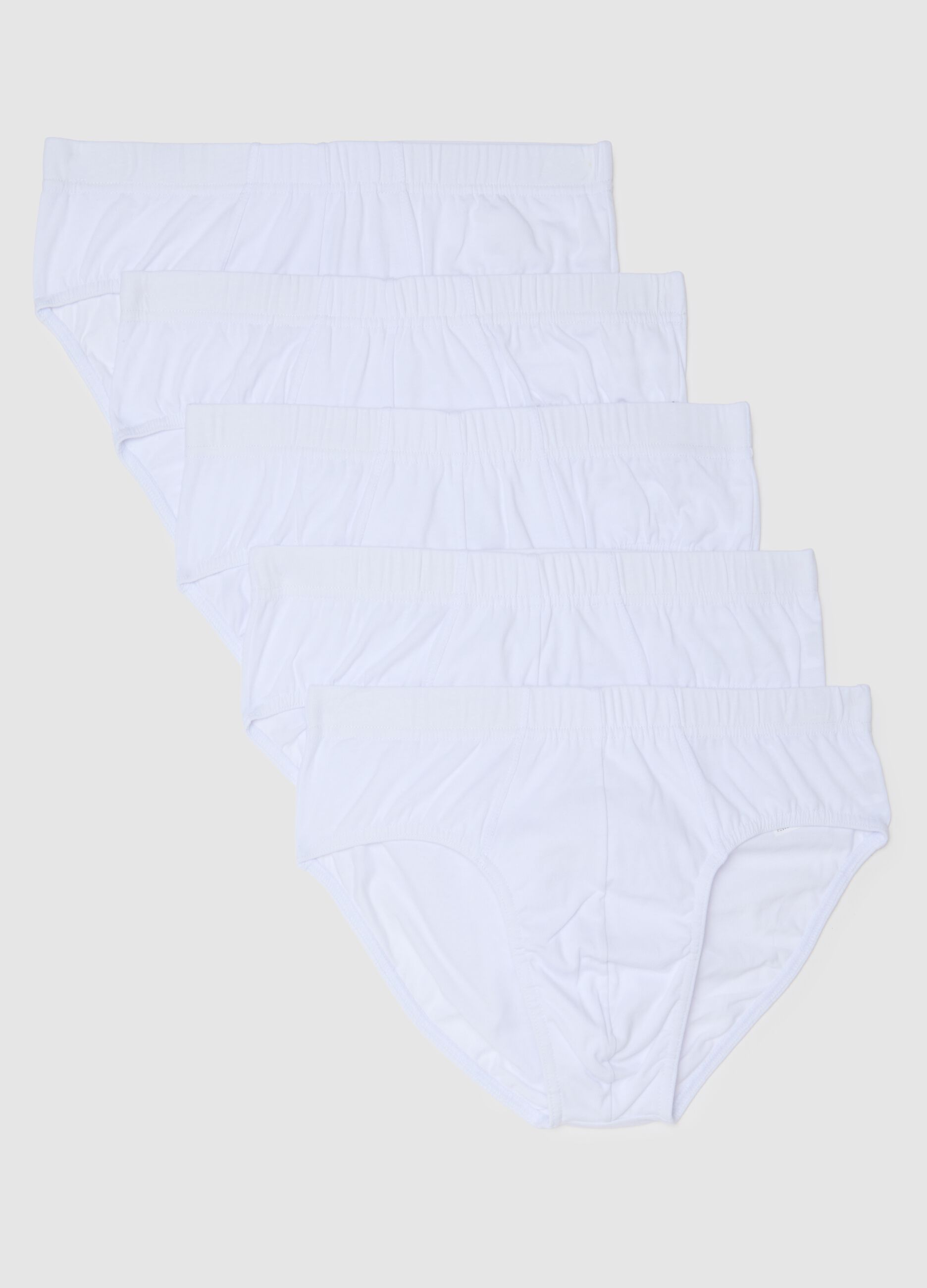 White Stretch Cotton Briefs Regular Fit