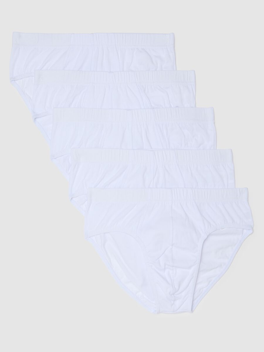 White Stretch Cotton Briefs Regular Fit_4
