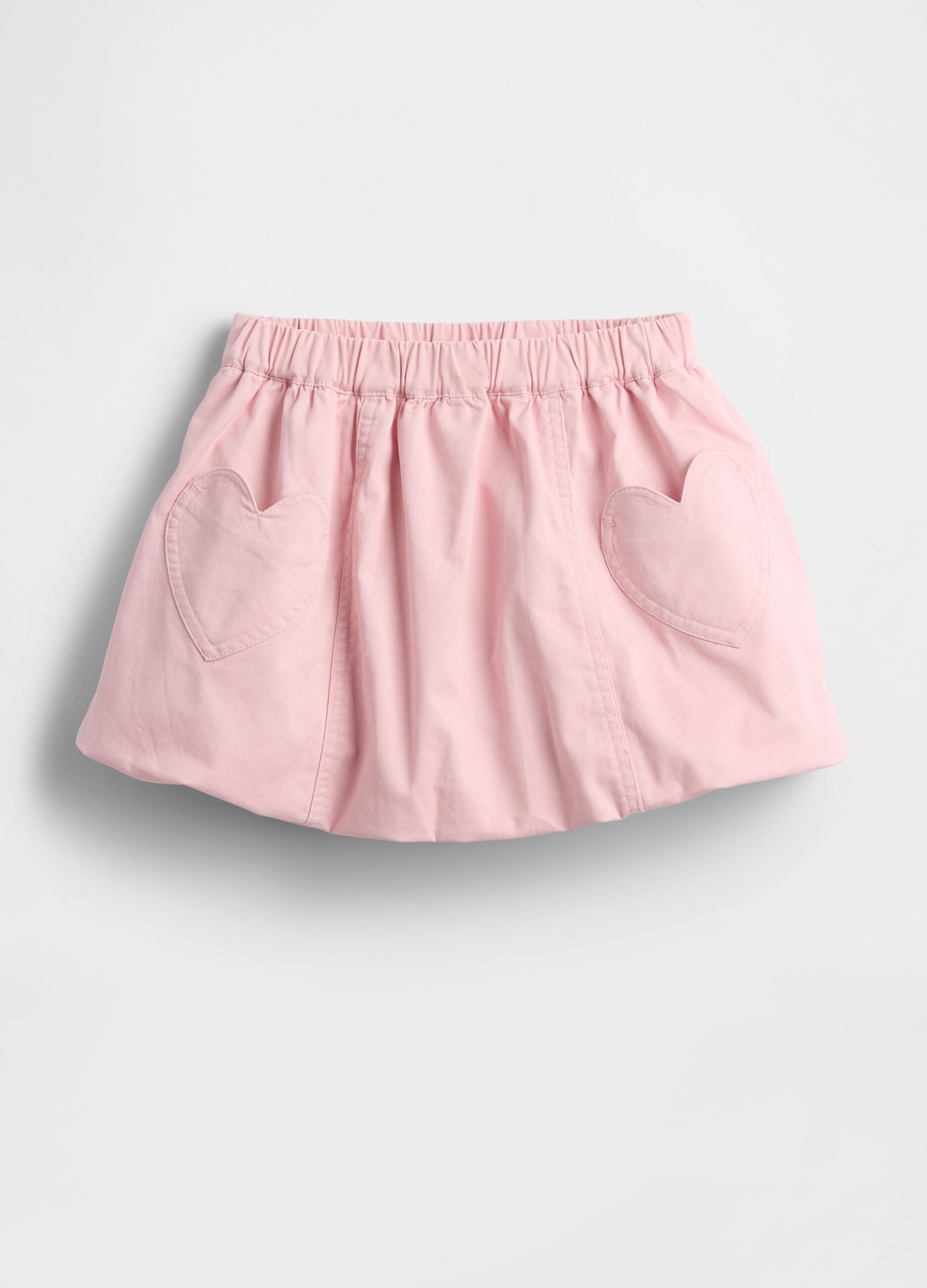 Elasticated Pink Skirt with Heart Pockets