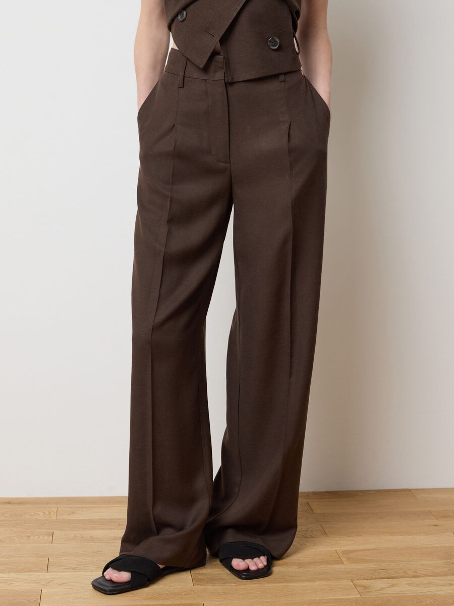 Brown wide-leg trousers_1