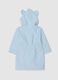 Blue hooded cotton baby bathrobe_1