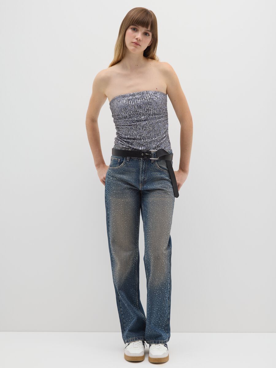 Body grigio con paillettes vestibilità fitted_2