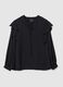 Black regular fit blouse with ruffles_4