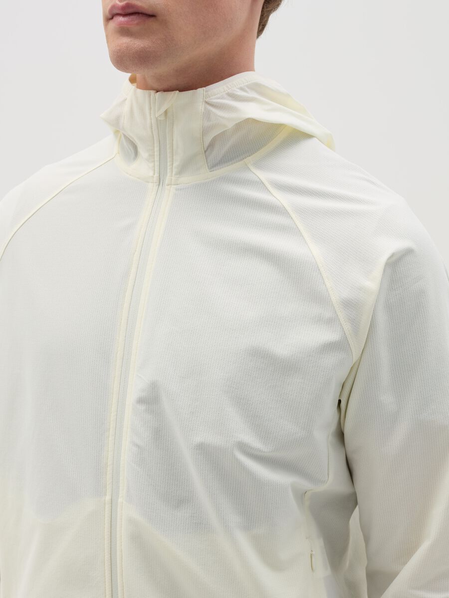 Full-zip sweatshirt in technical fabric with hood_3