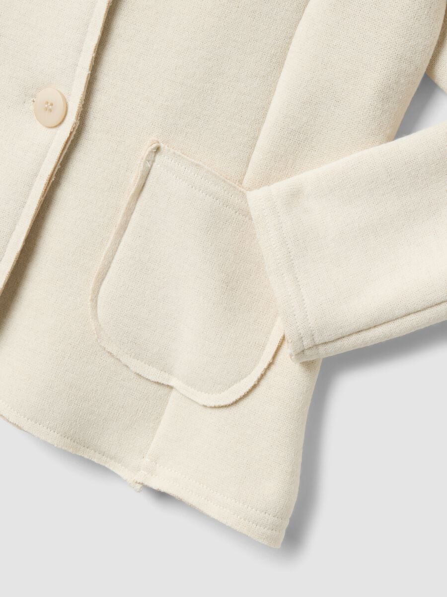 Beige stretch viscose-blend jacket, regular fit_1