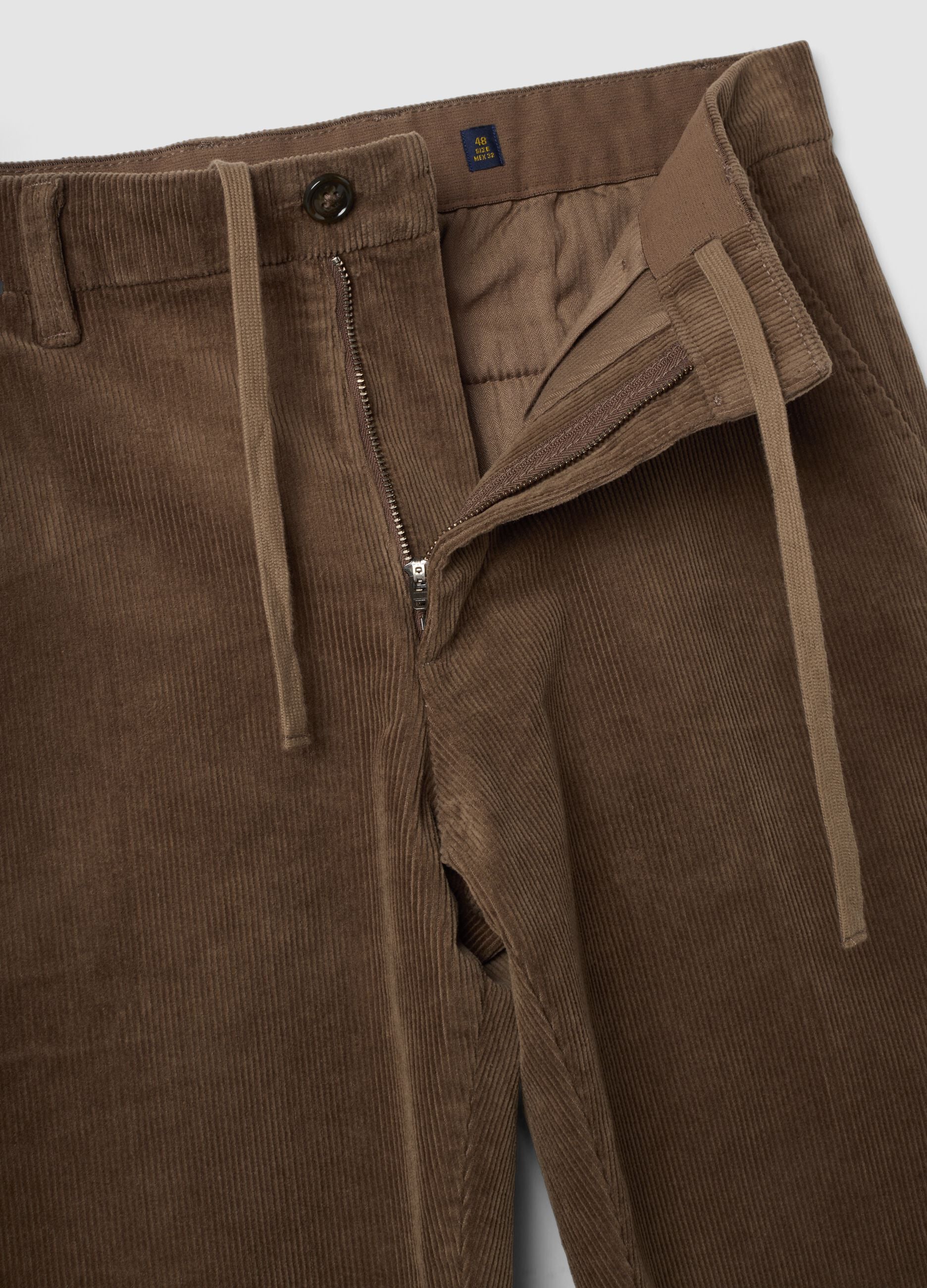 Pantaloni chino marroni in cotone elasticizzato slim fit