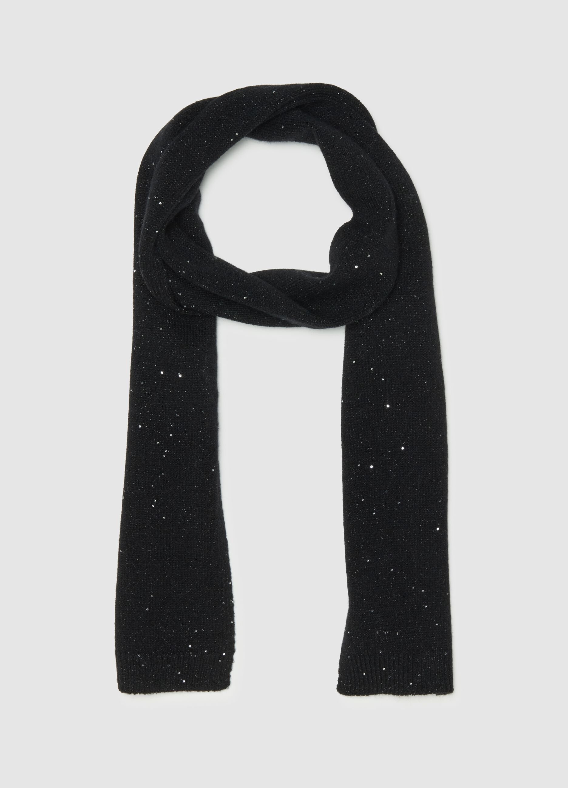 Black scarf with sparkling details
