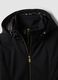 Black stretch-fabric parka with hood, regular fit_5