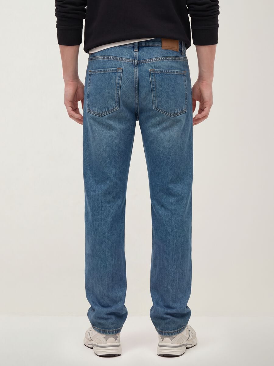 Light blue pure cotton straight-fit denim jeans_2
