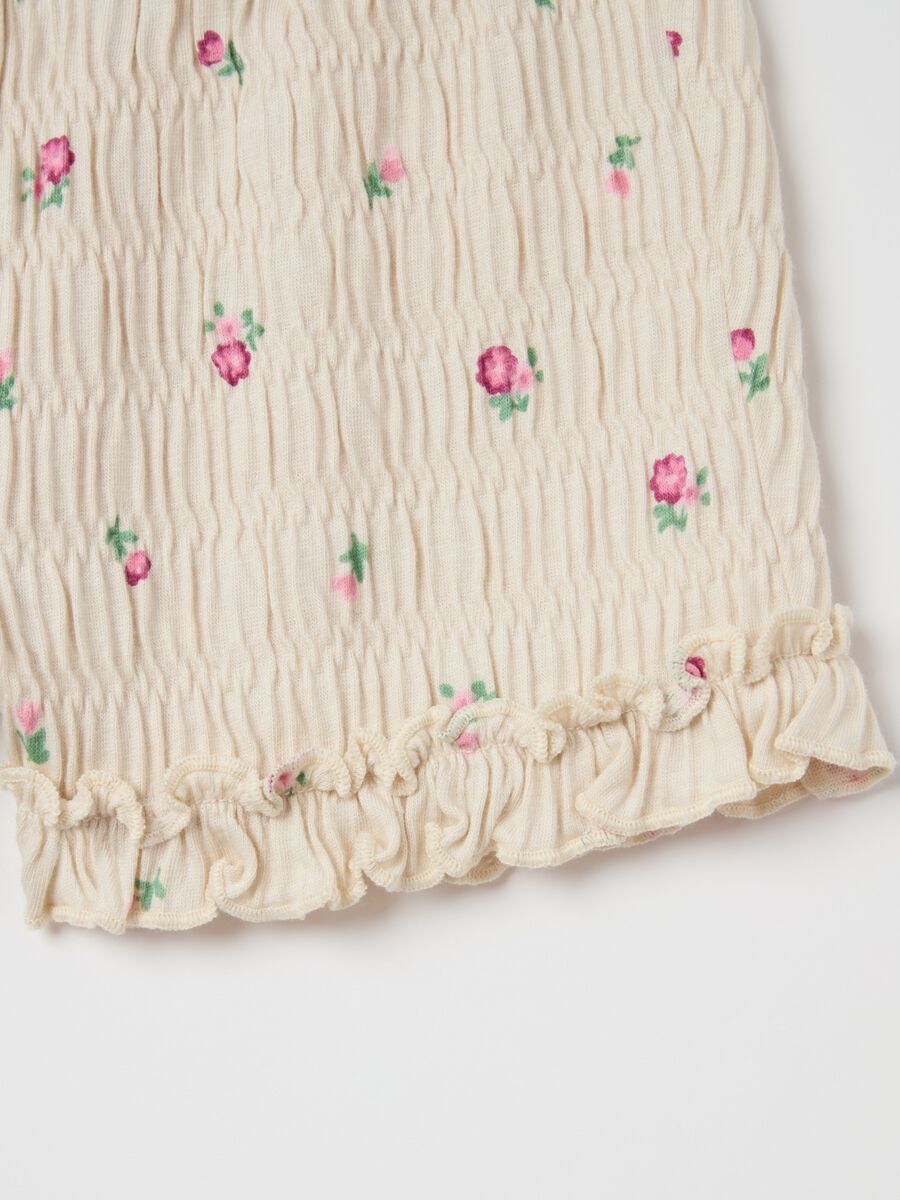Cotton and modal shorts with flowers print_2