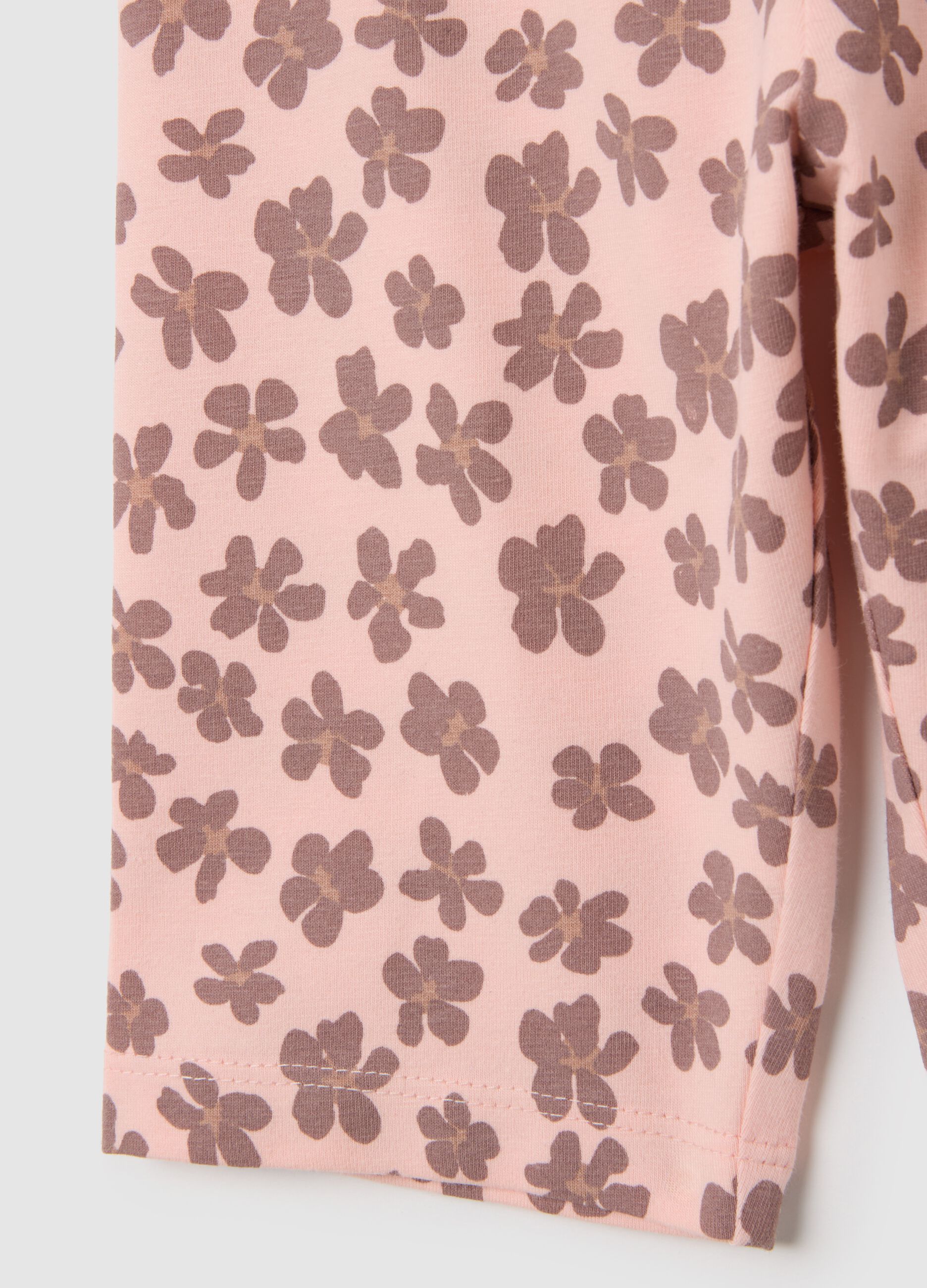 Girls' Pink Cotton Skinny Fit Shorts