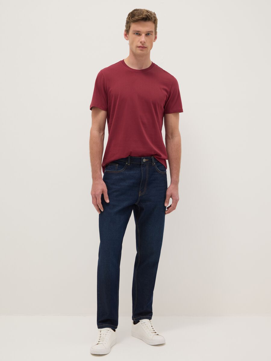 Red T-shirt in pure cotton regular fit_1