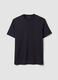 Black crew-neck pure cotton T-shirt, regular fit_4