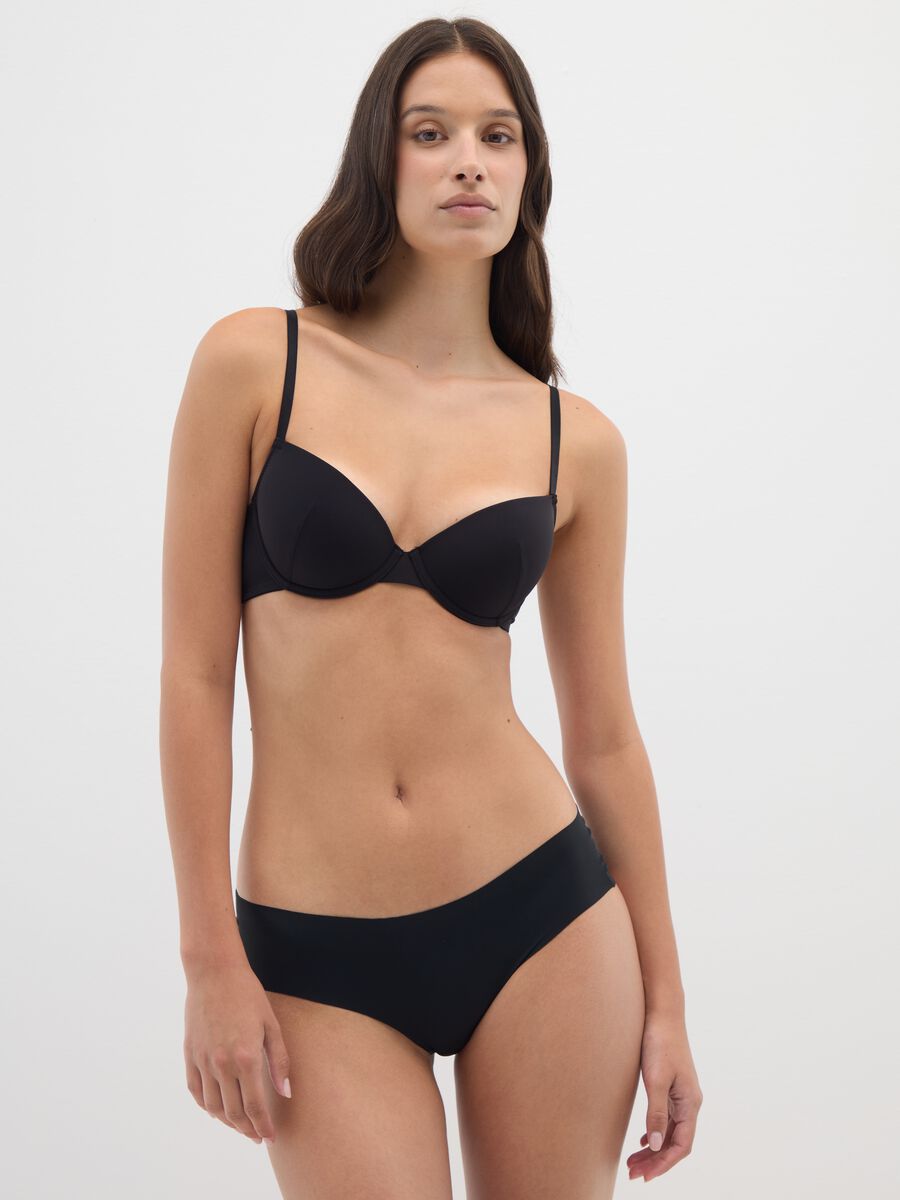 Women's black stretch fabric briefs_0