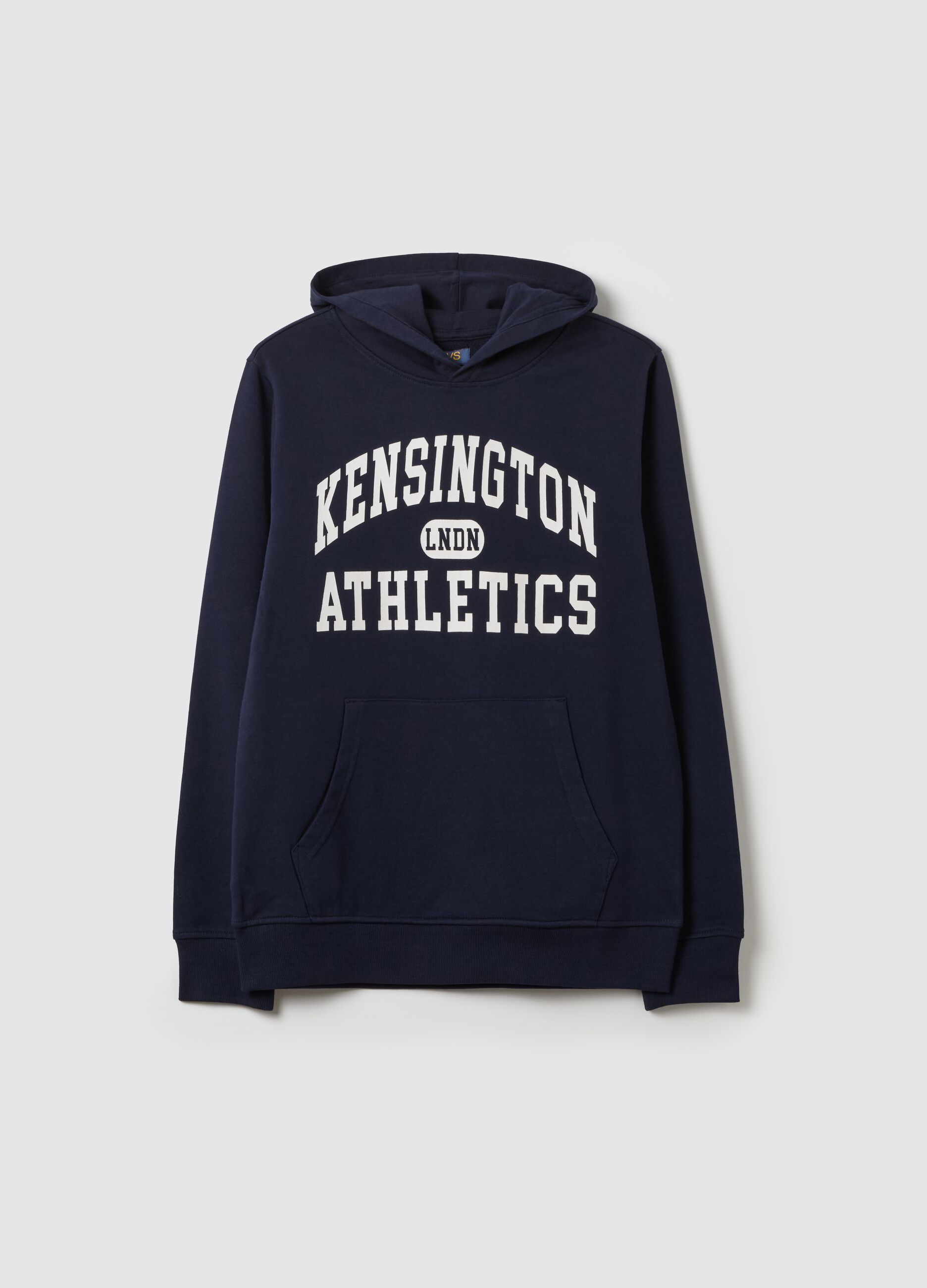 French terry sweatshirt with hood and print