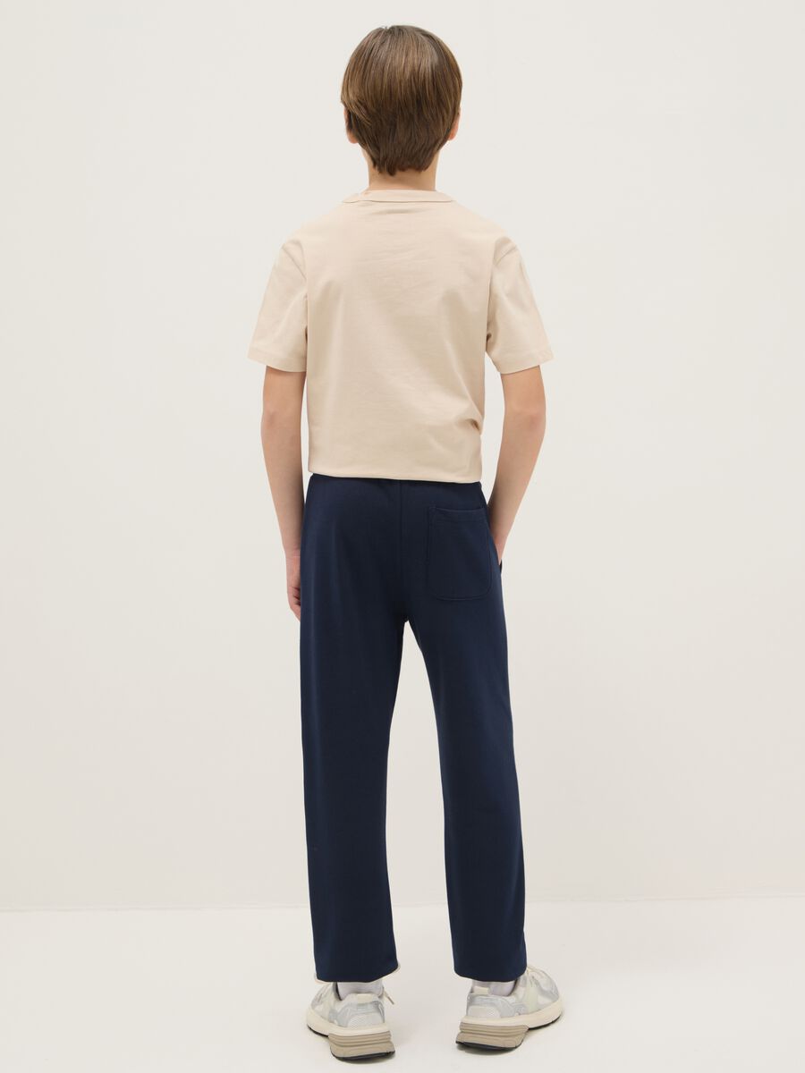 Pantaloni jogger blu da ragazzo in puro cotone regular fit_1