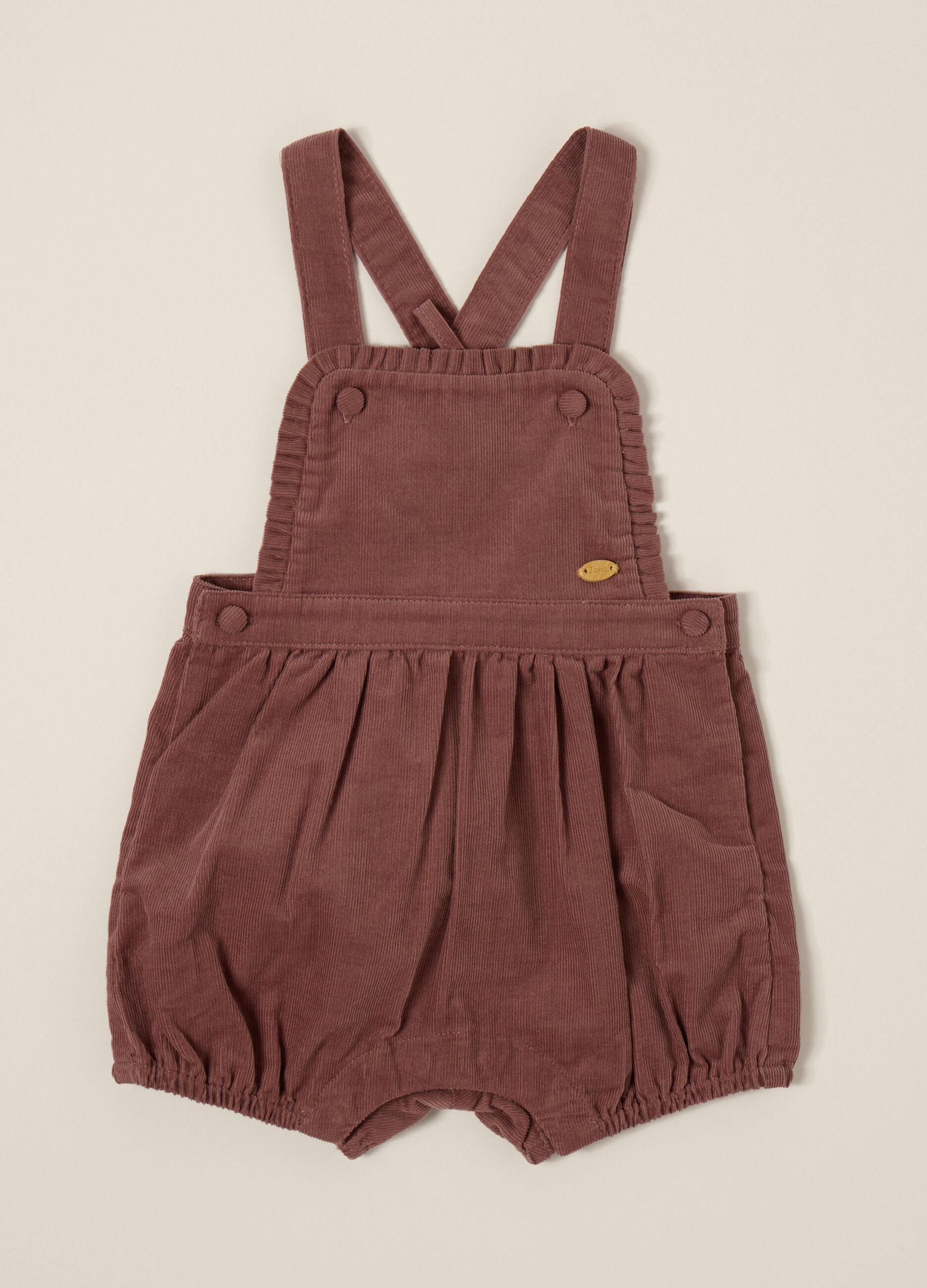 Romper marrone in cotone per neonata