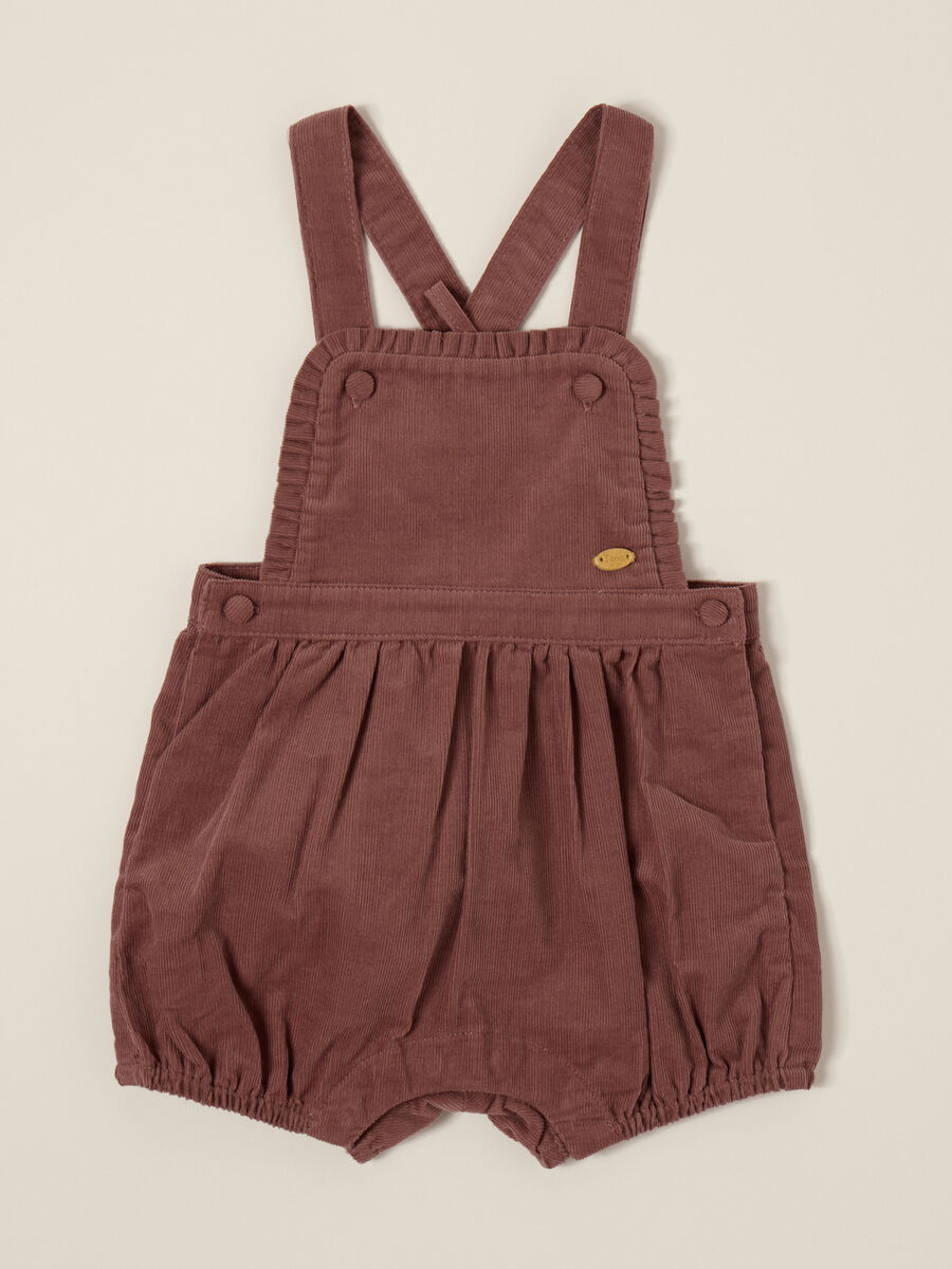 Romper marrone in cotone per neonata_0