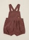 Brown cotton romper for baby girl_0