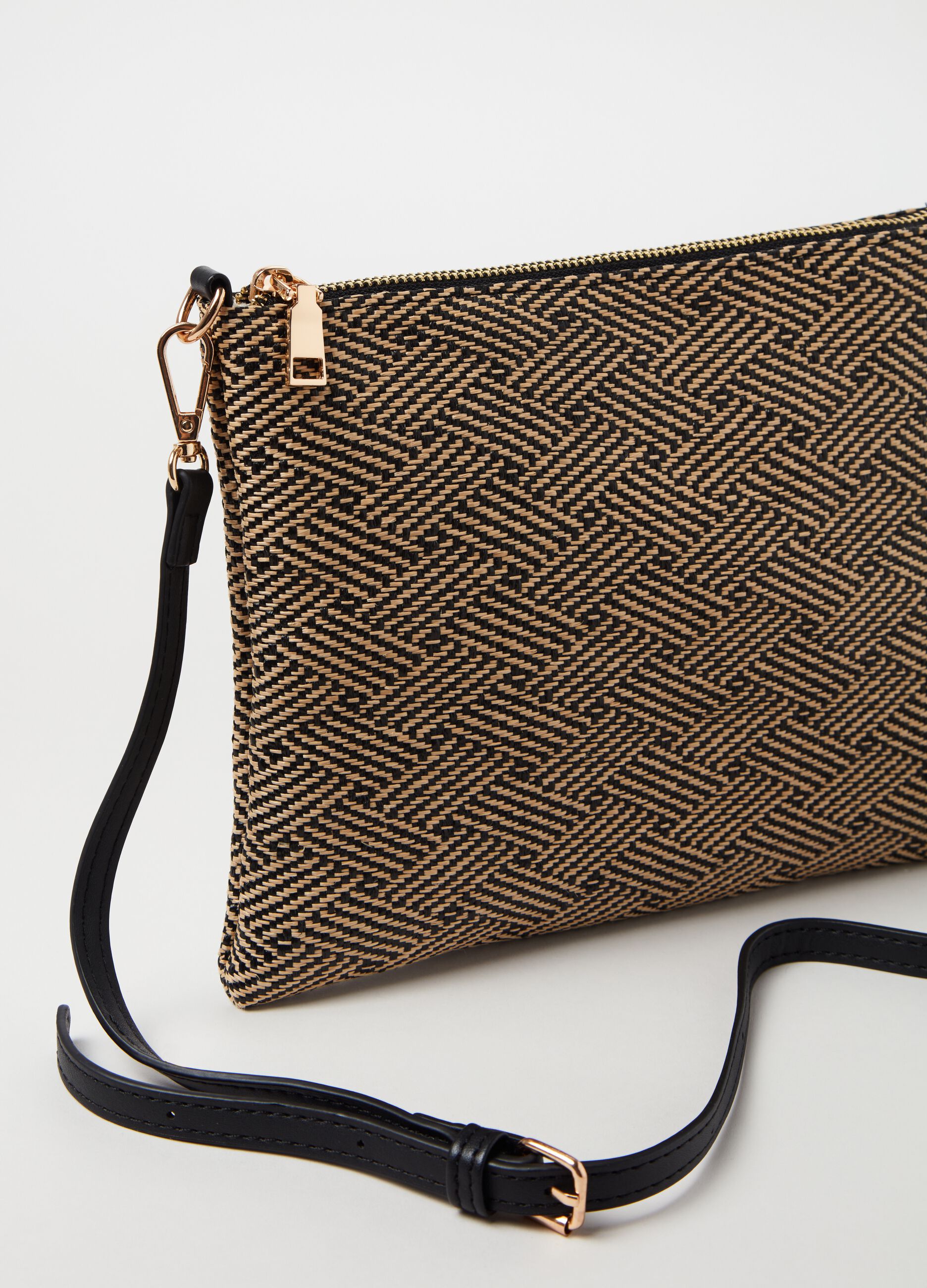 Clutch bag with geometric motif