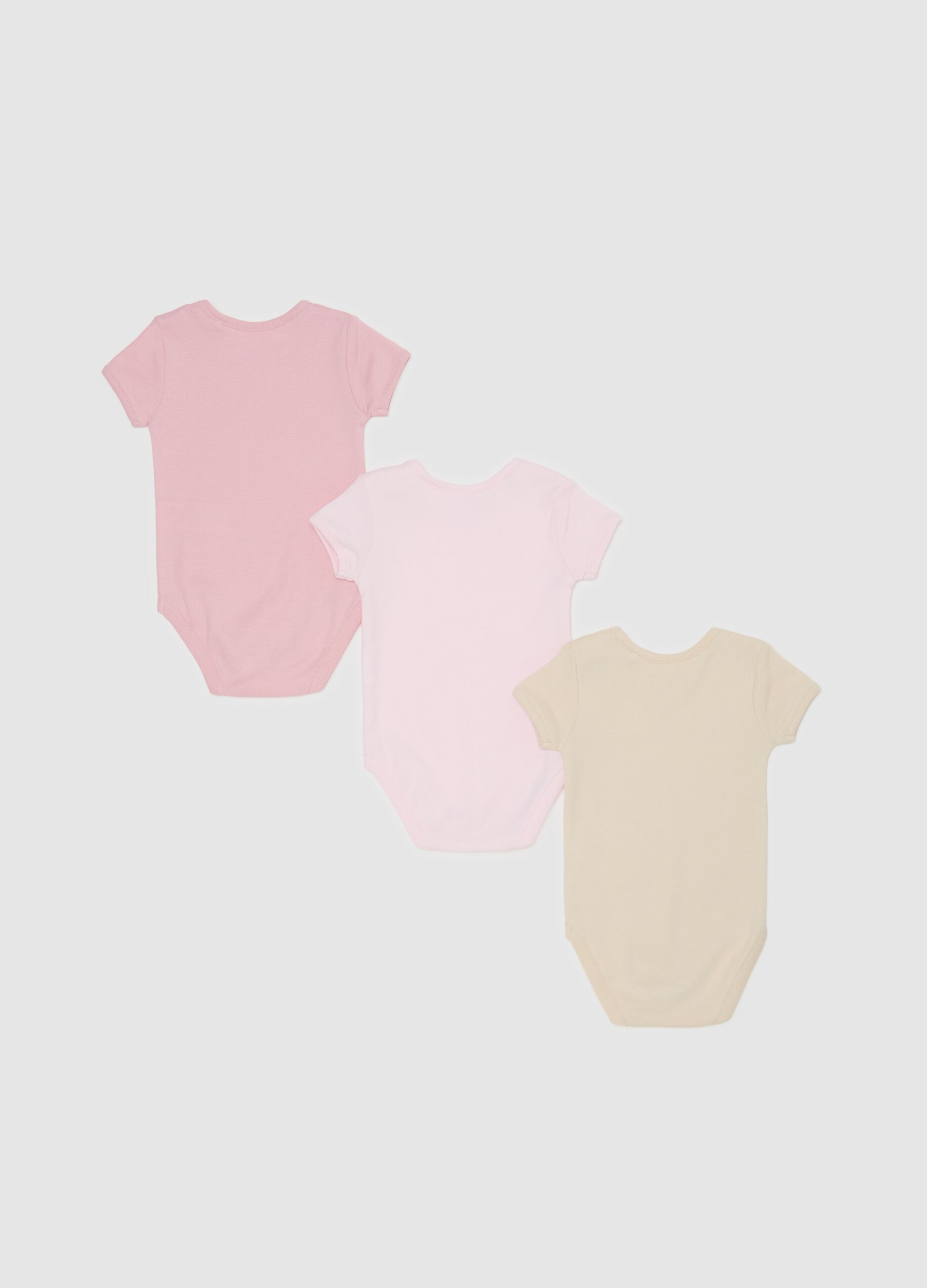 Tripack body a maniche corte in cotone bio