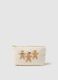 Beige storage pouch with Christmas embroidery_0