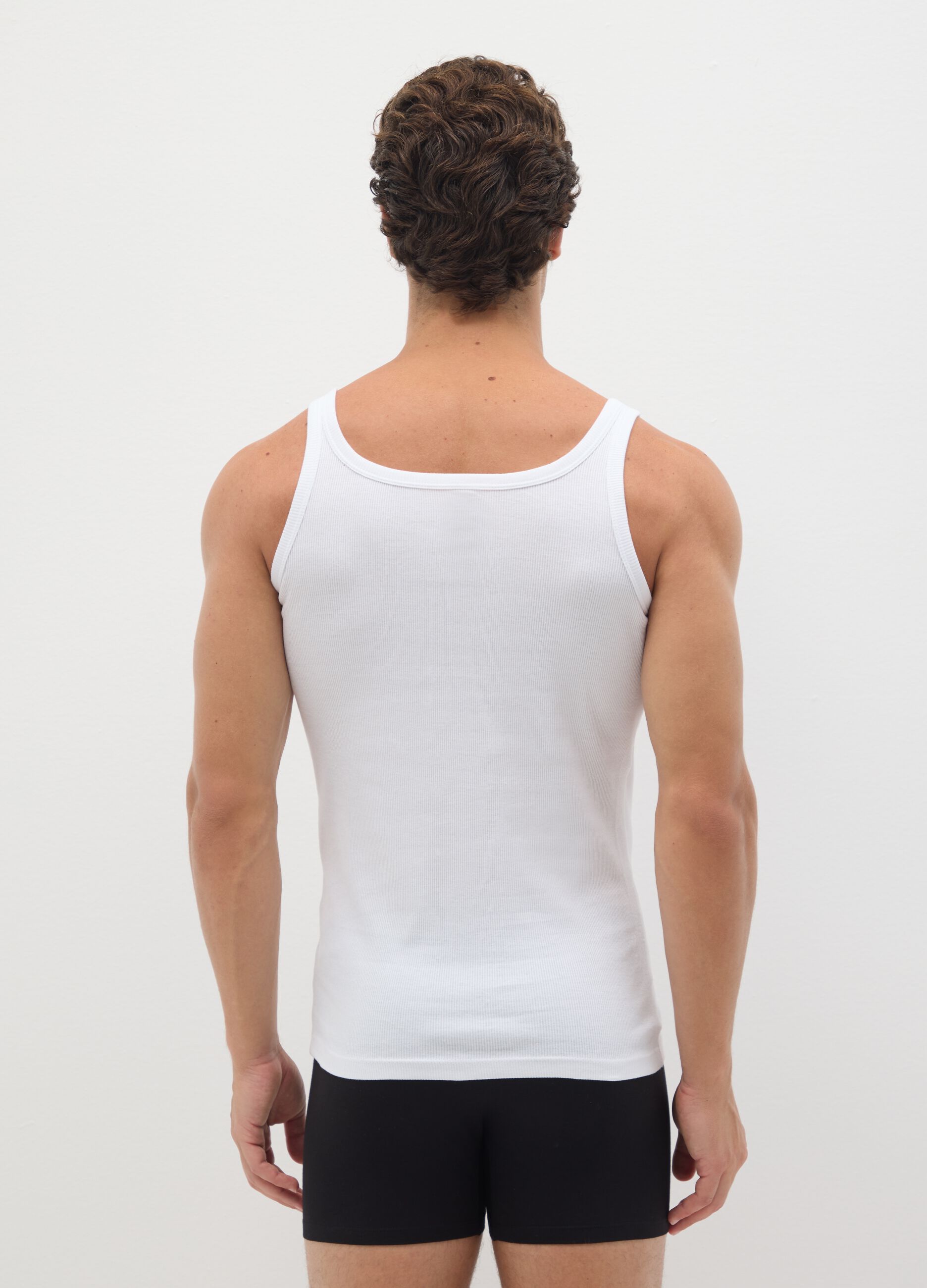 Men's White Sleeveless Cotton Shirt