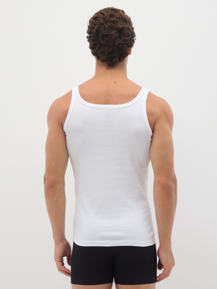 Men's White Sleeveless Cotton Shirt_2