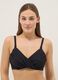 Black bikini top in stretch fabric with shaping effect_0