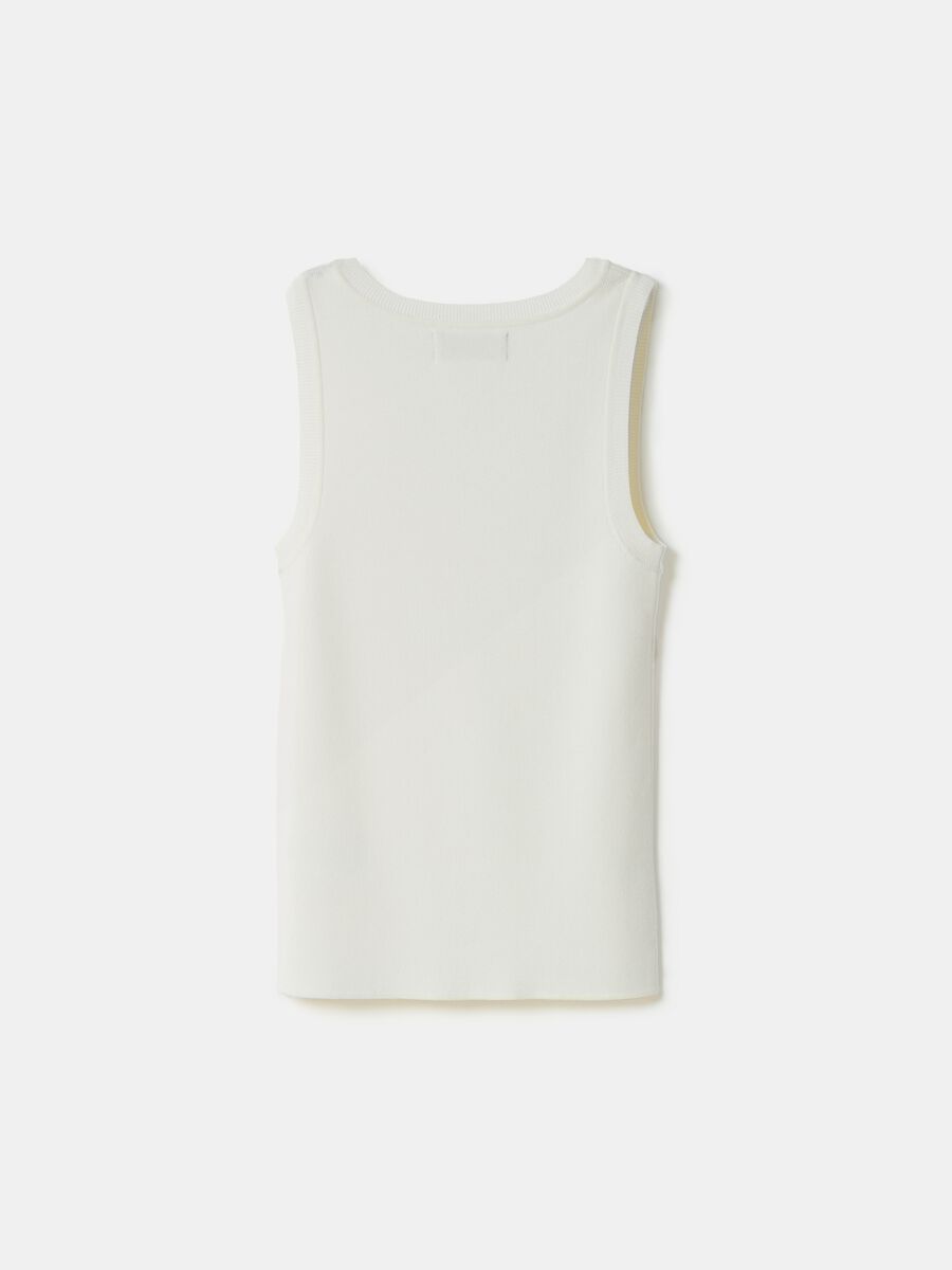 Tank top a costine con scollo rotondo_4