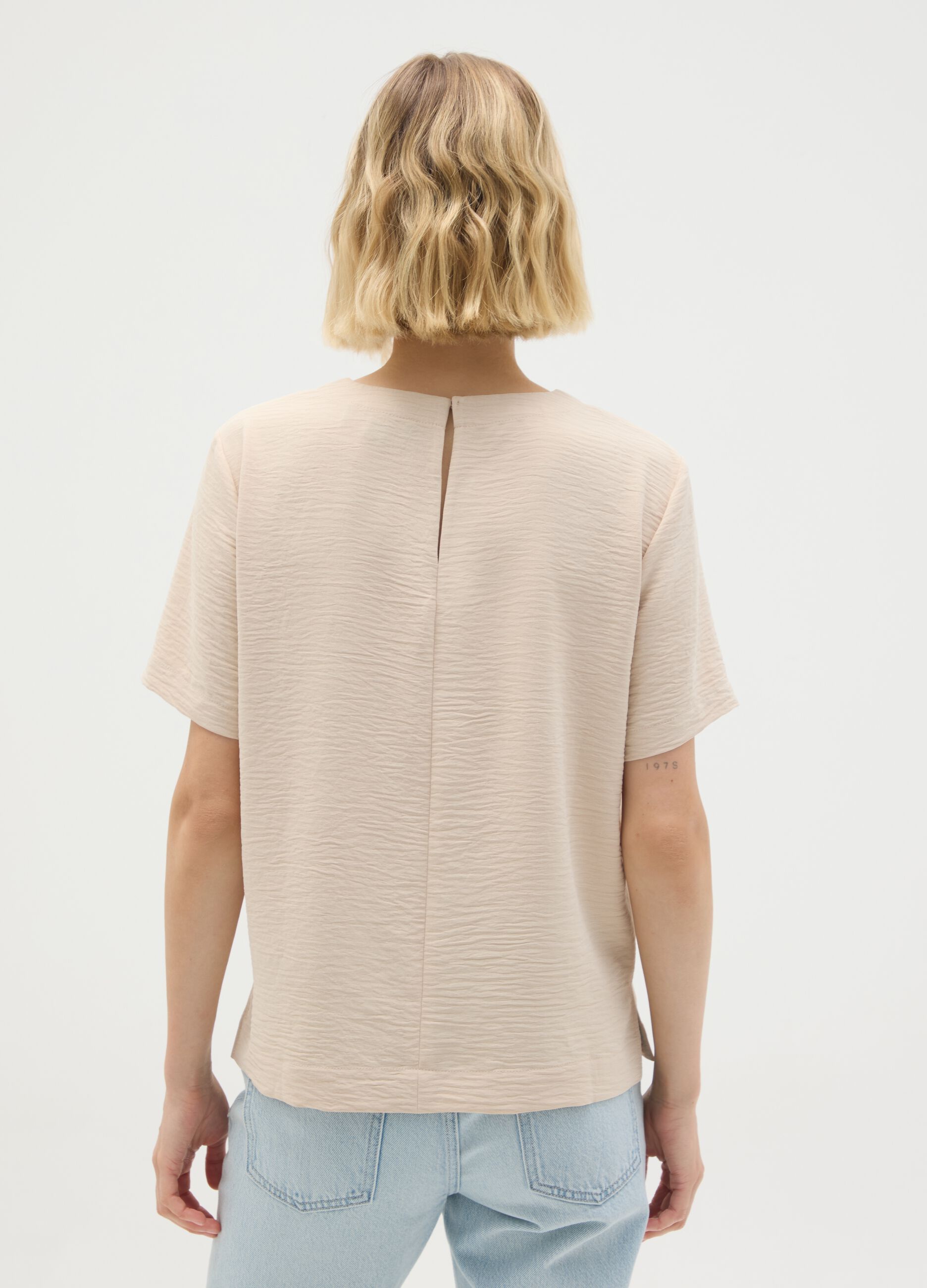 Women's beige regular fit t-shirt