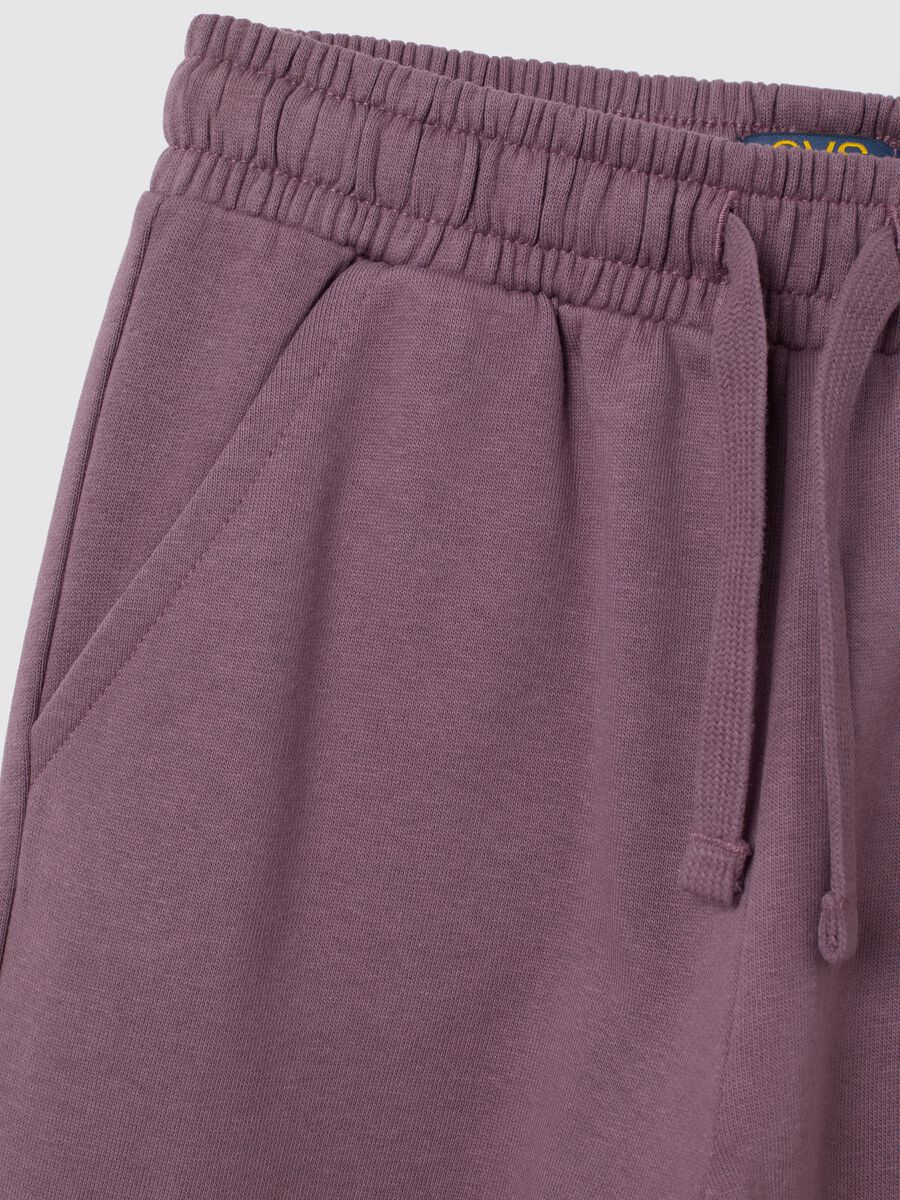 Girls' Regular Fit Pure Cotton Purple Joggers_2