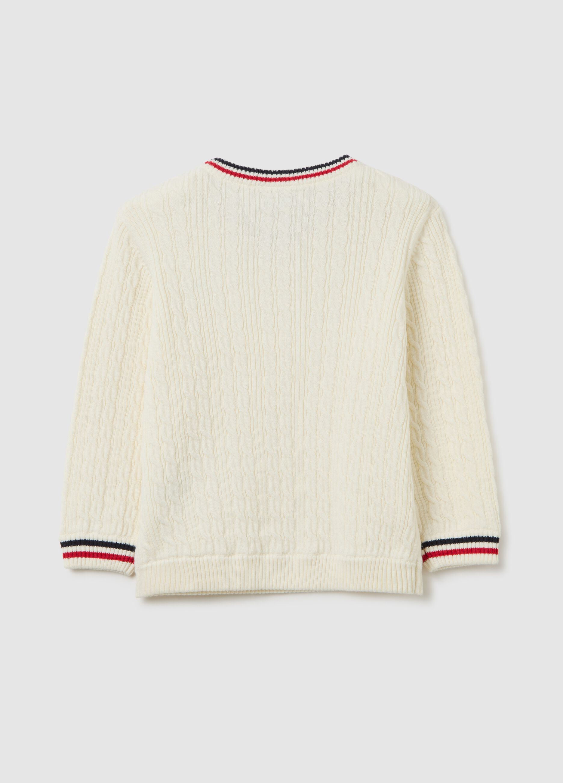 Children's jumper in pure white cotton regular fit