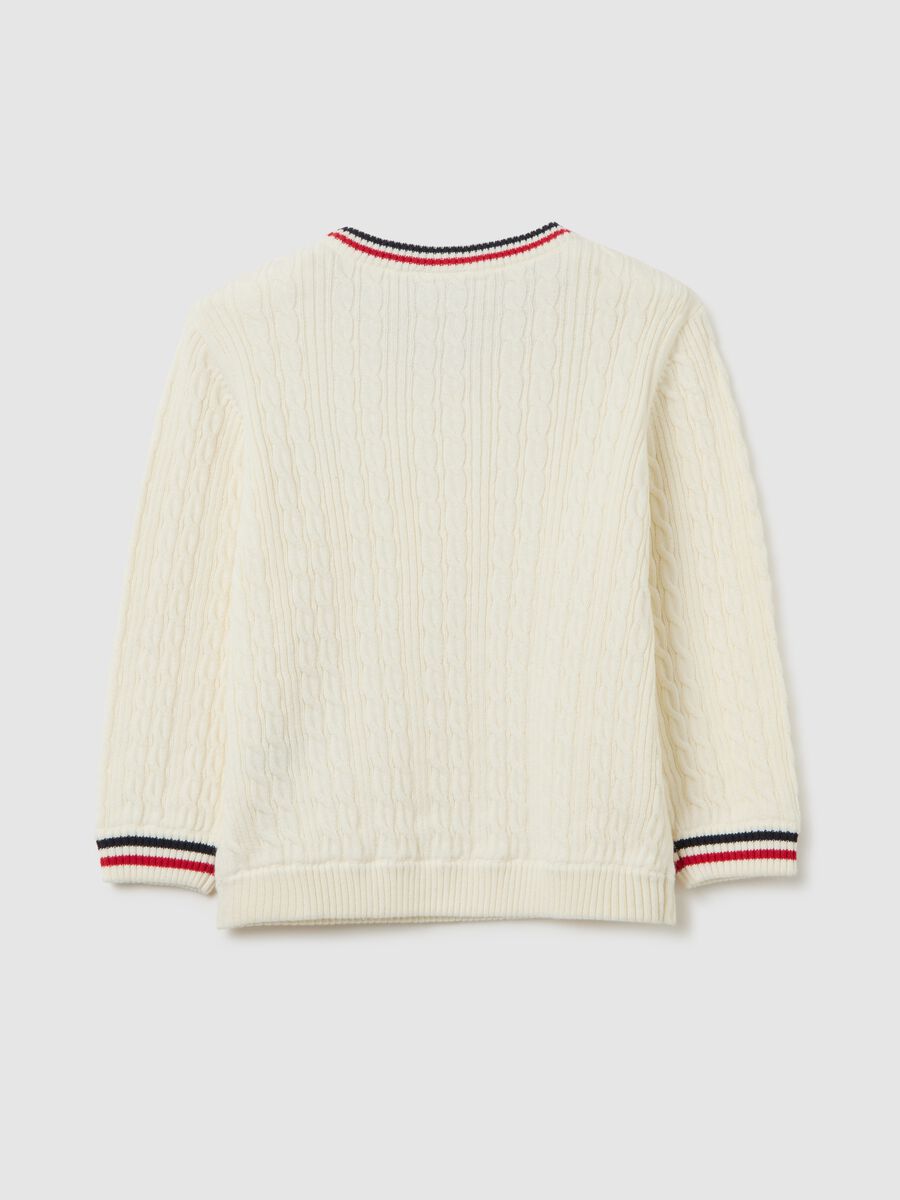 Children's jumper in pure white cotton regular fit_1
