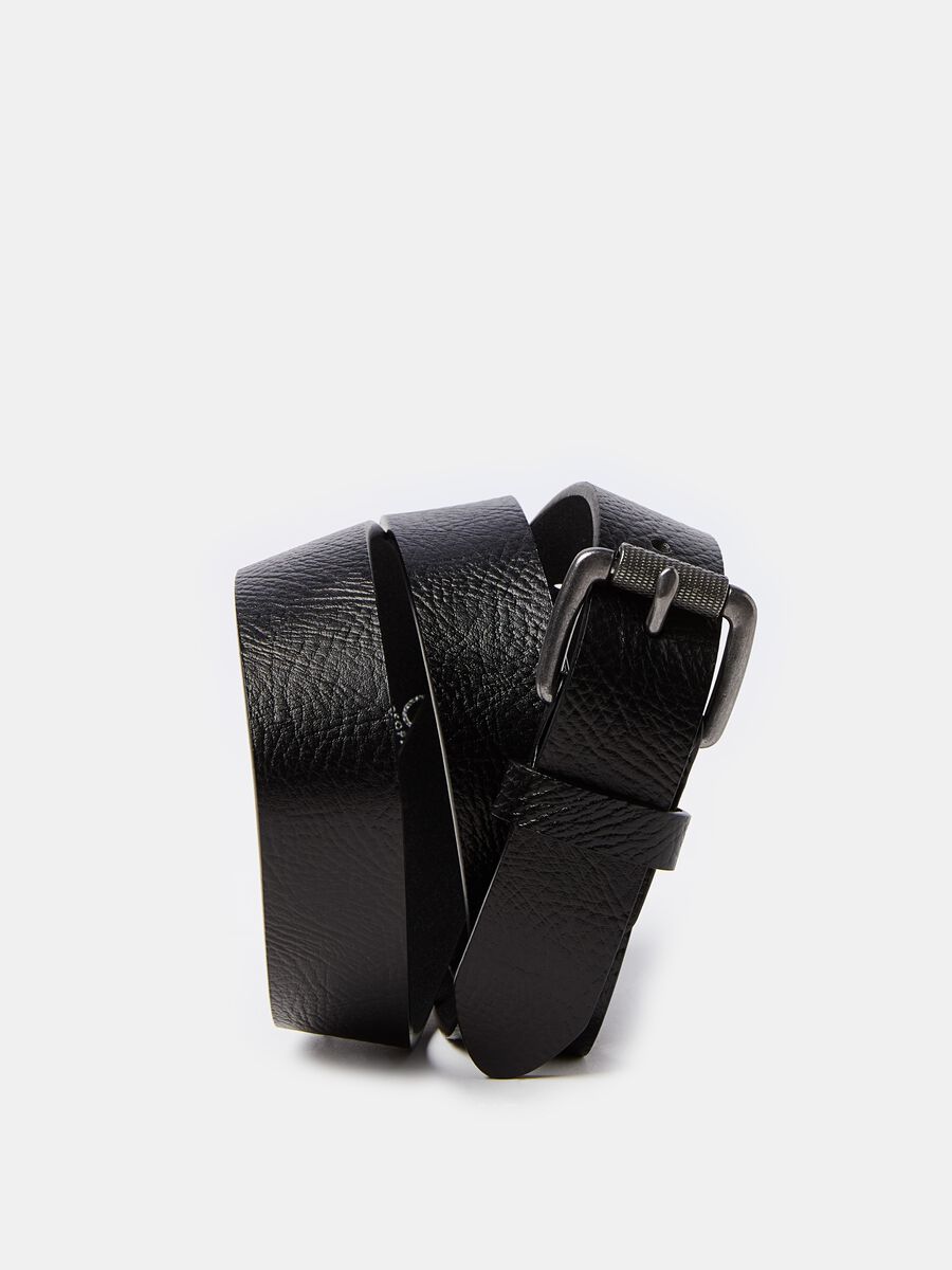 Leather belt with roller rod_0