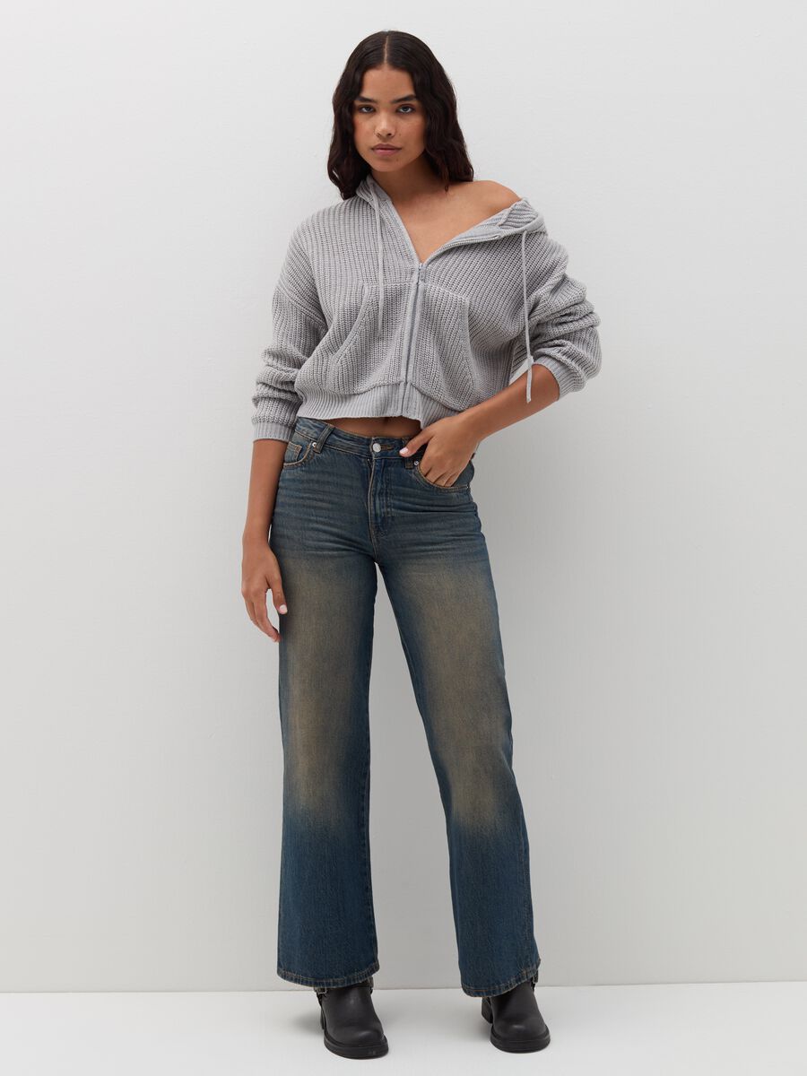 Crop cardigan with hood and zip_1