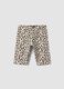 Beige organic cotton shorts with floral print_0