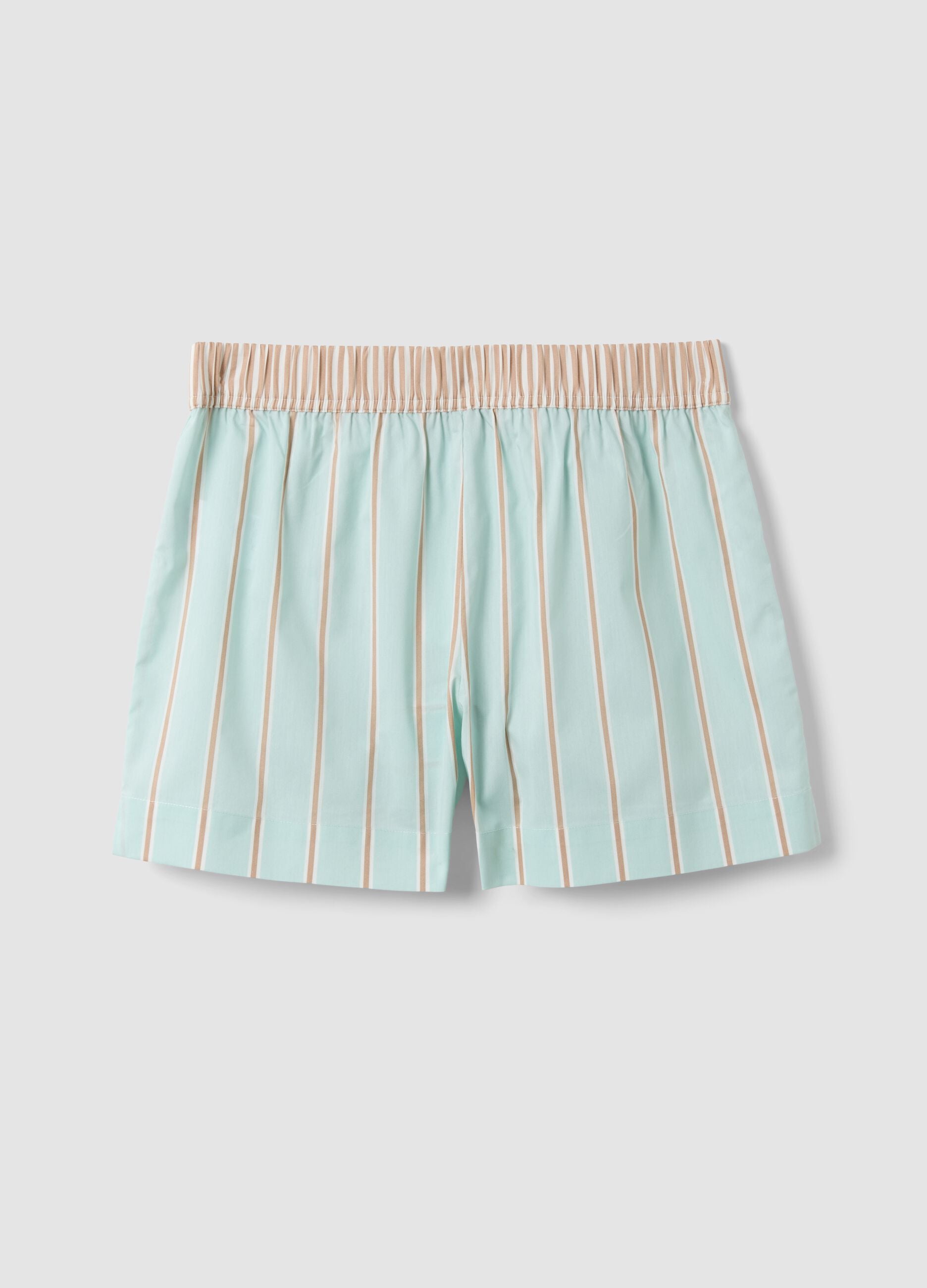 Multicolour organic cotton striped pyjama shorts