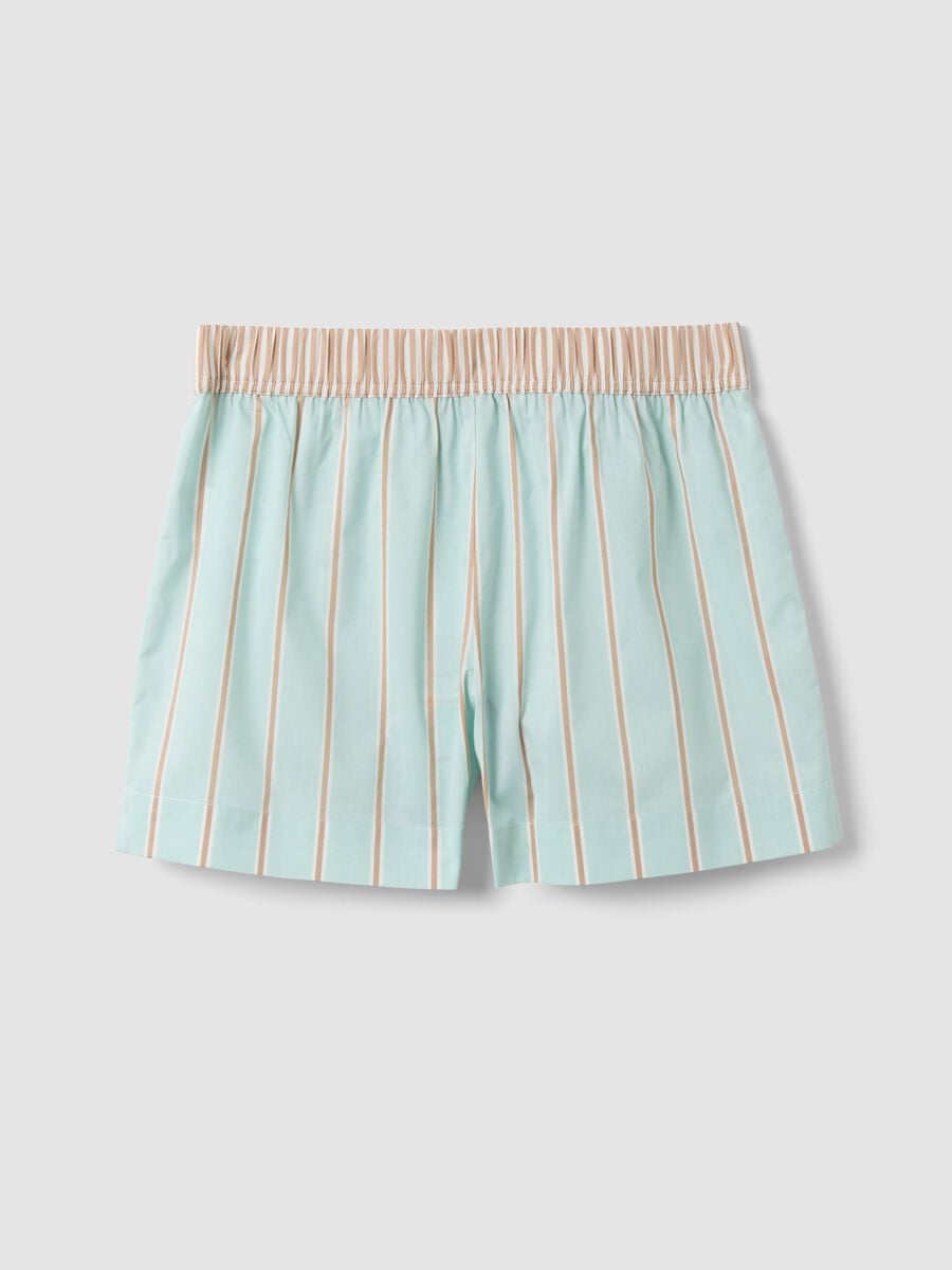 Multicolour organic cotton striped pyjama shorts_5