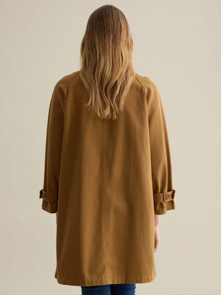 Beige trench coat in cotton canvas_3