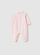 Baby pink pure cotton sleep suit with long sleeves and embroidery_1