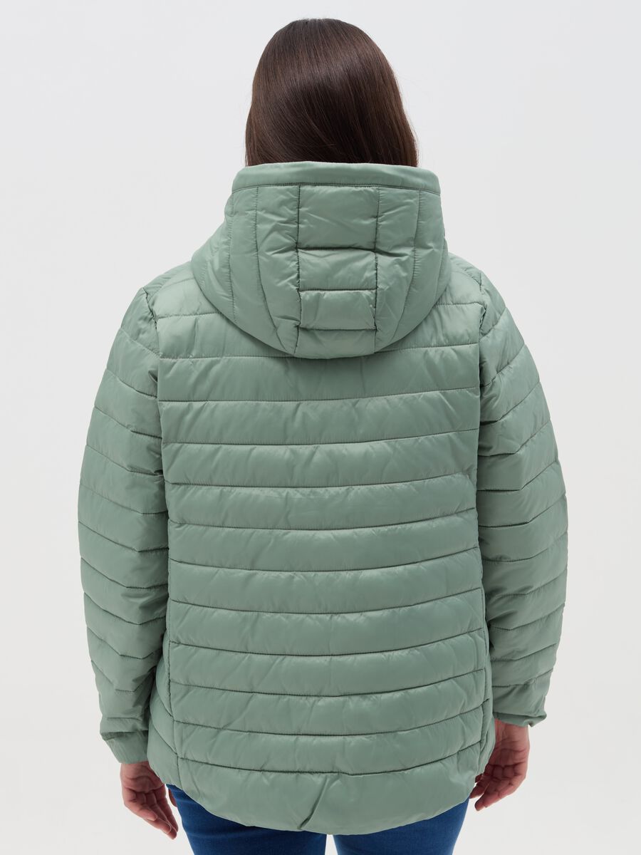 Curvy ultralight short puffer jacket with hood_3
