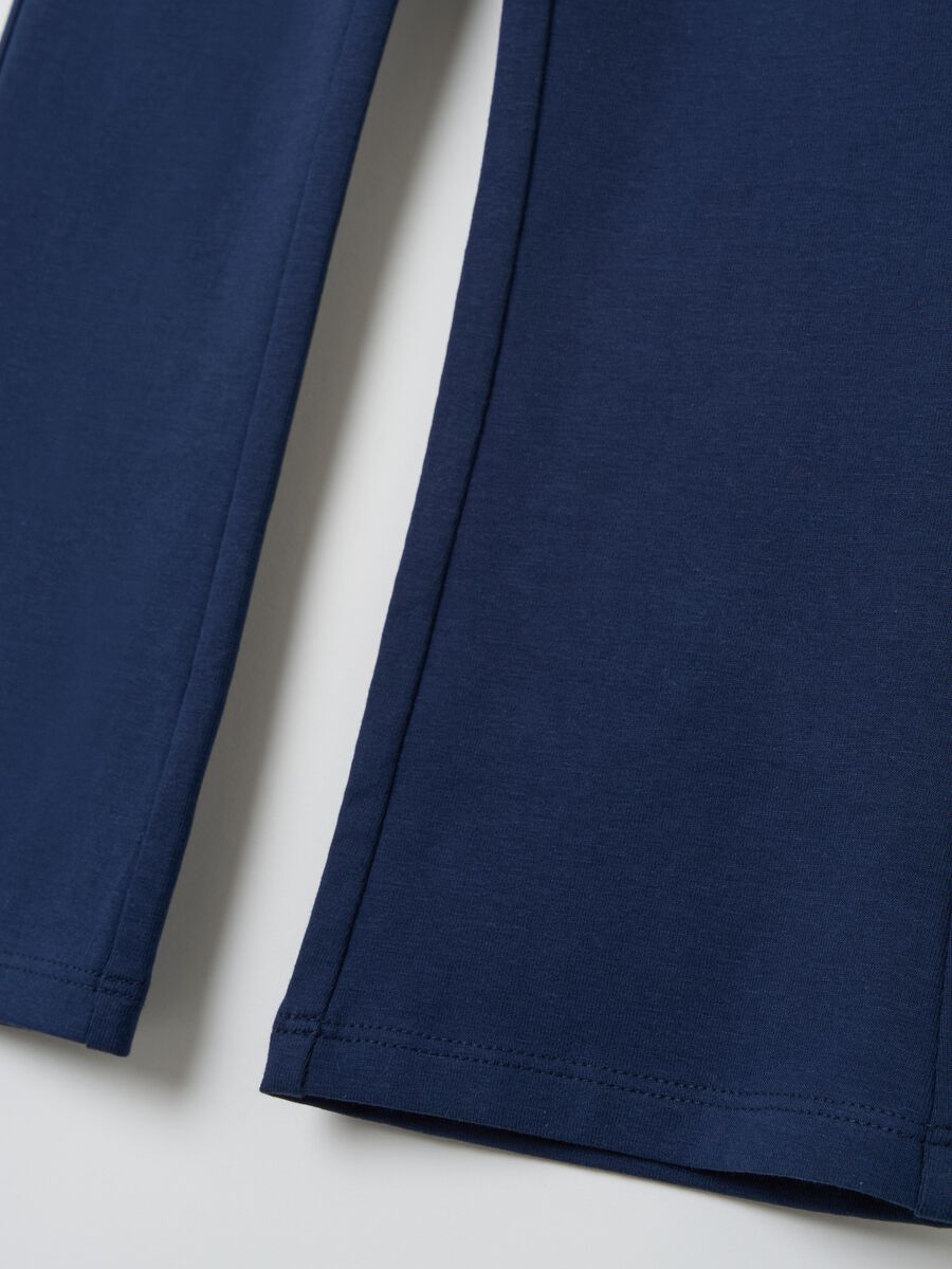 Flare-fit leggings in stretch cotton_3