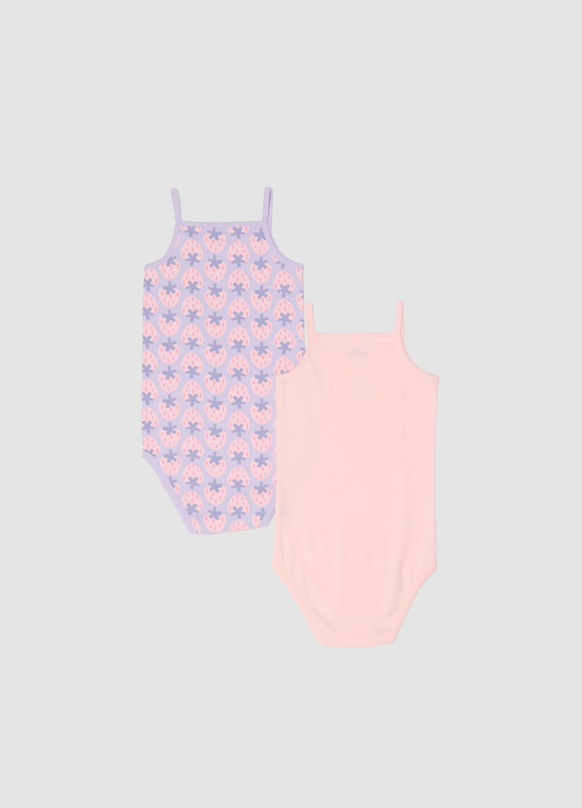2-pack pink organic cotton baby bodysuits with thin straps