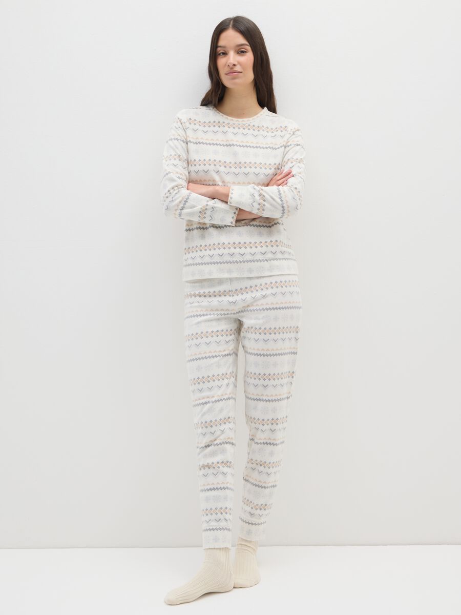 Multicolour fleece pyjamas with regular fit_0