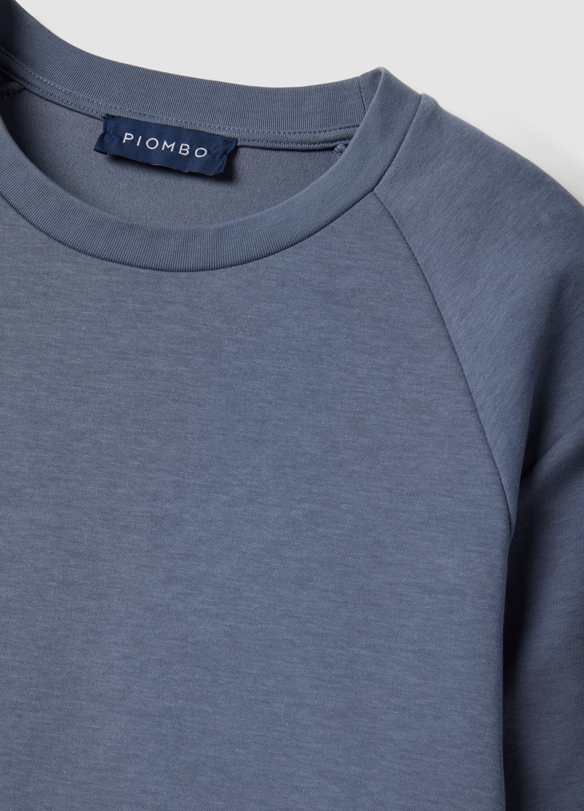 T-shirt grigia in misto cotone traspirante e ad asciugatura rapida